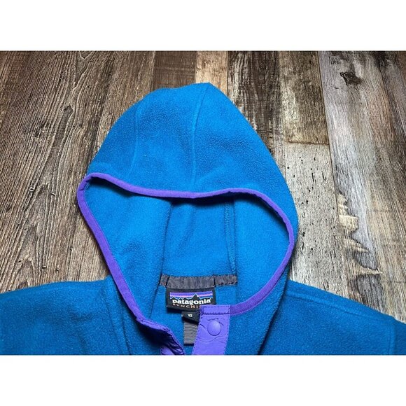 Patagonia Synchilla Snap T Hoodie Blue and Purple Men's XS - Picture 3 of 5